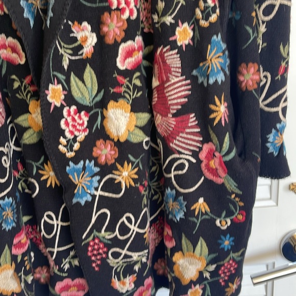 Johnny Was Black Knit with Vibrant Embroidery - Picture 4 of 6